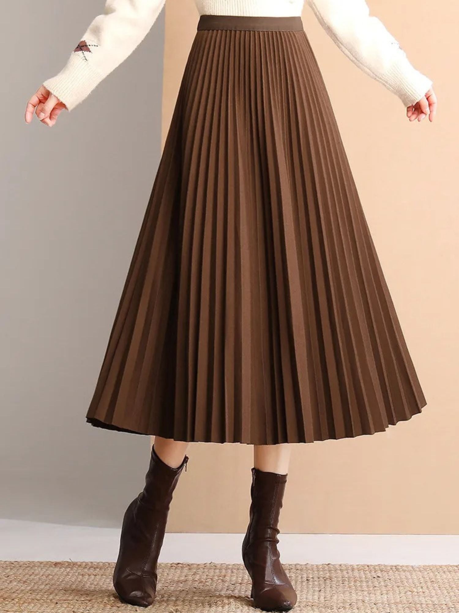 Women’s Pleated A-Line Midi Skirt