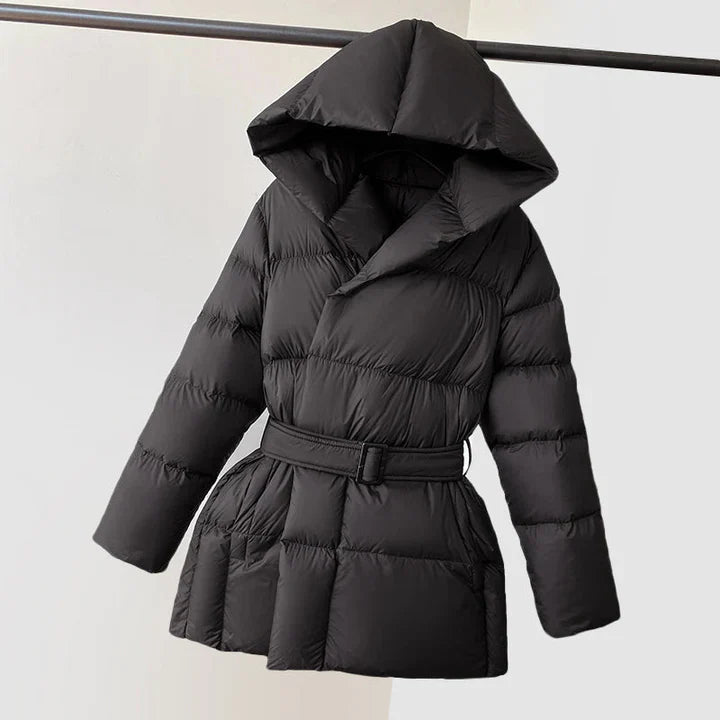 Women’s Puffer Jacket With Quilted Silhouette And Hood