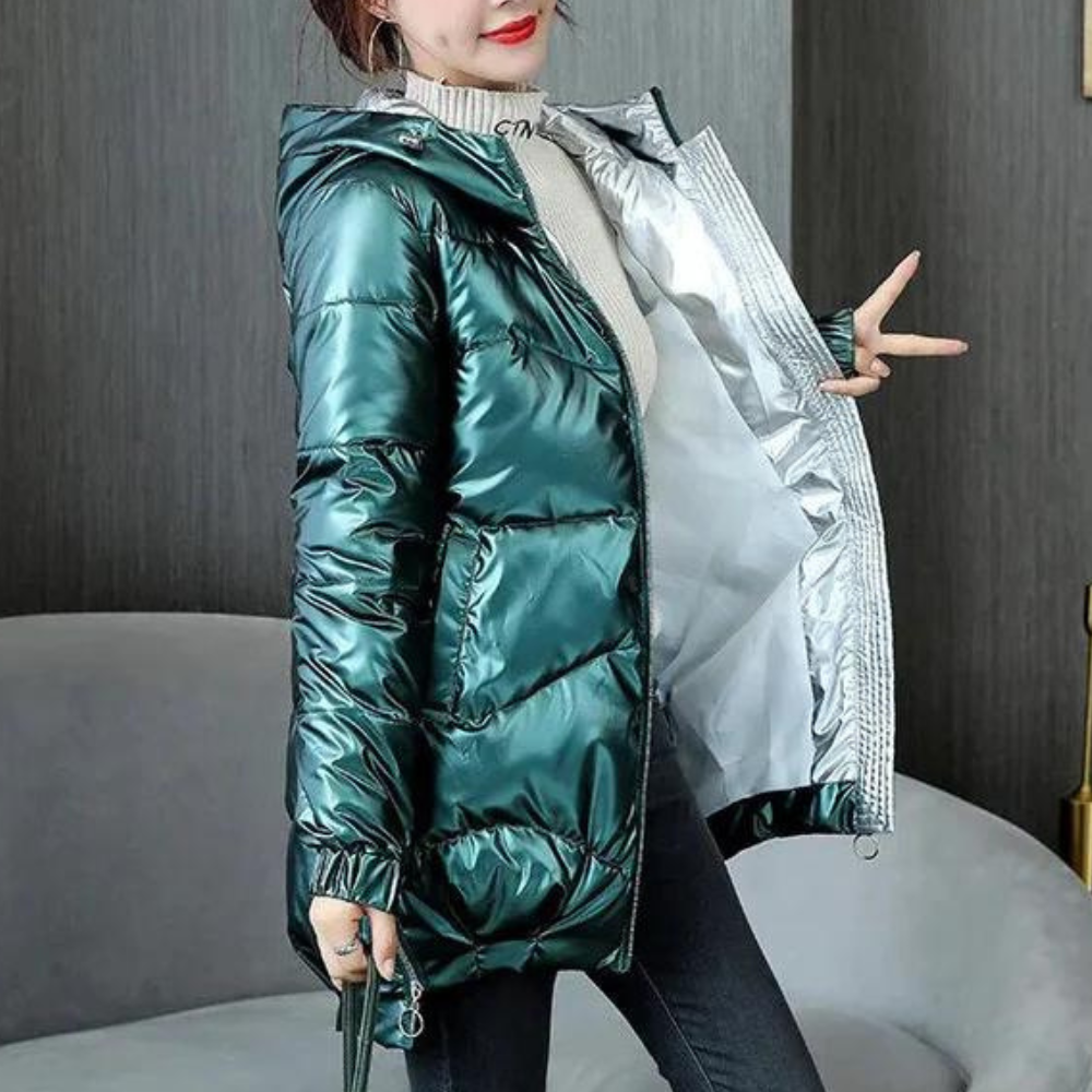 Women’s Puffer Jacket with Padded Hood