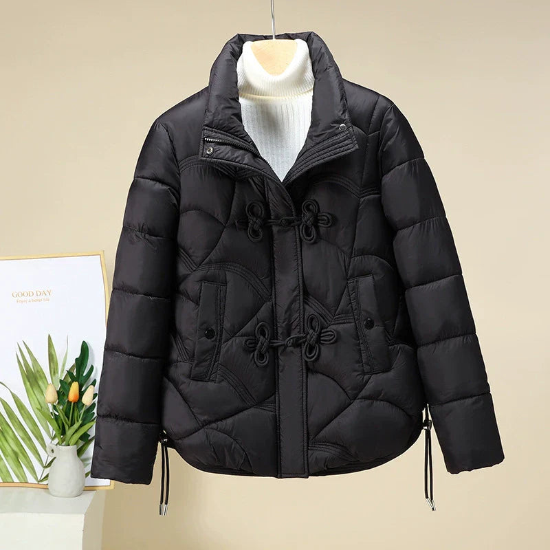 Women’s Quilted Winter Puffer Jacket With Adjustable Hem