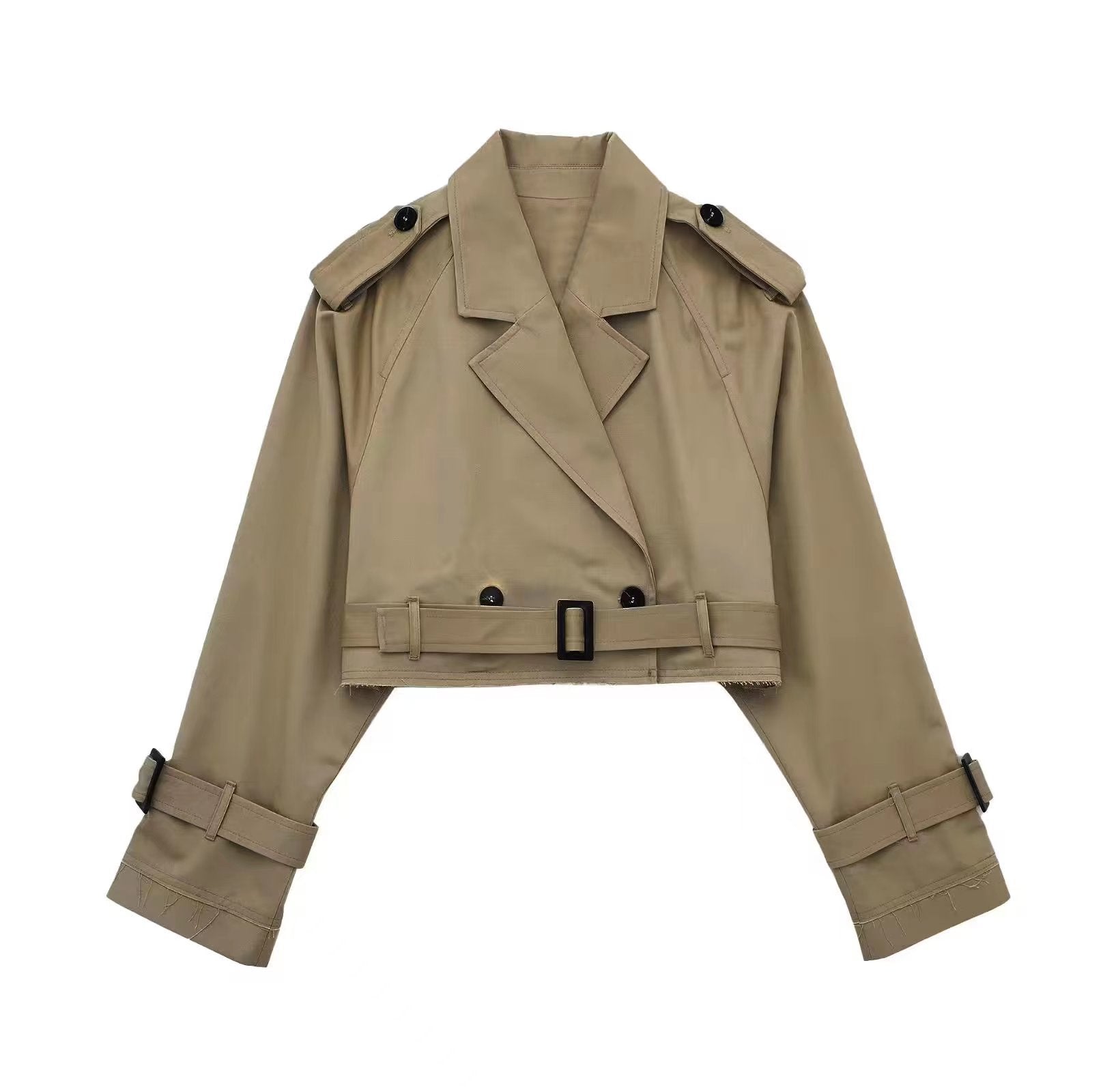 Women’s Short Trench Jacket with Belt
