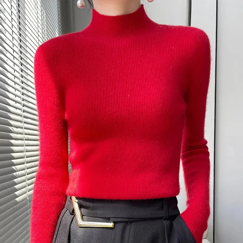 Women’s Sleeve Sweater with Half Turtleneck