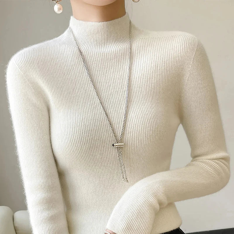 Women’s Sleeve Sweater with Half Turtleneck