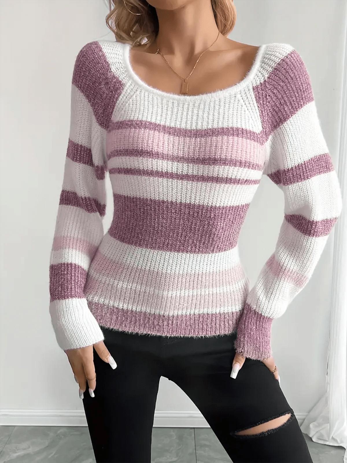 Women’s Slim Fit Striped Knit Sweater