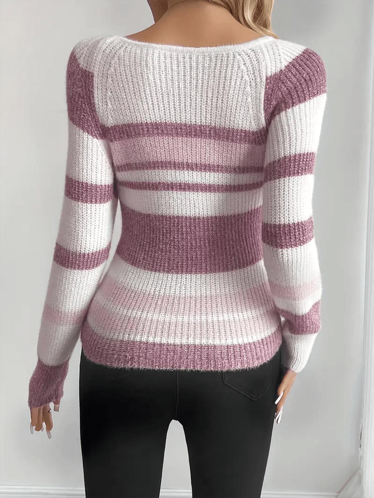 Women’s Slim Fit Striped Knit Sweater