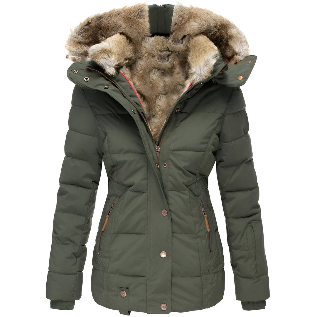 Women’s Slim Fit Winter Puffer Jacket with Removable Hood