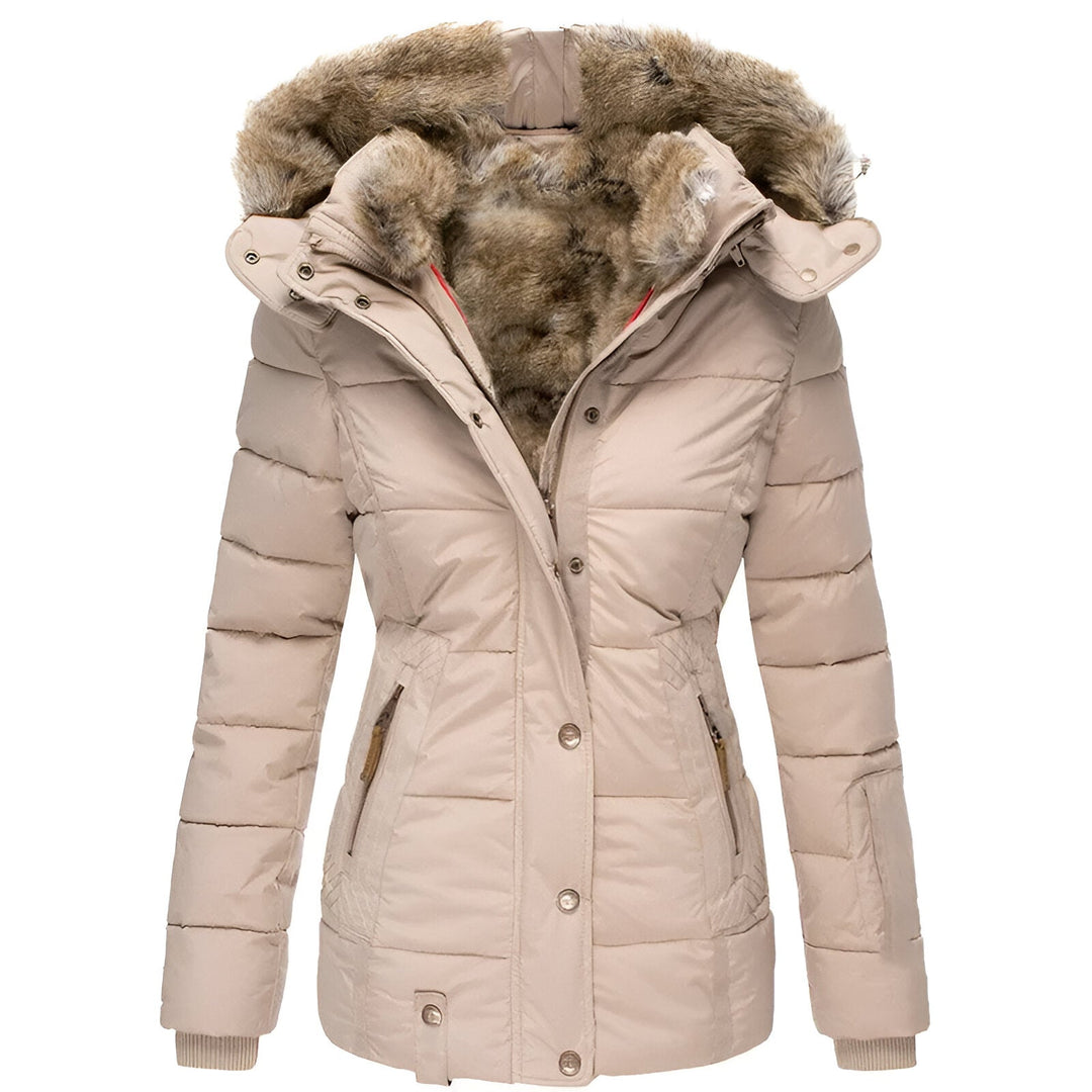 Women’s Slim Fit Winter Puffer Jacket with Removable Hood
