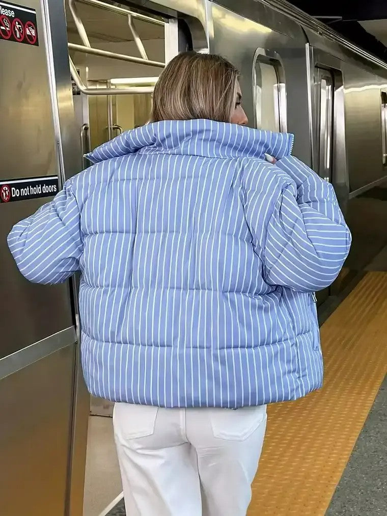 Women's Striped Puffer Jacket 3