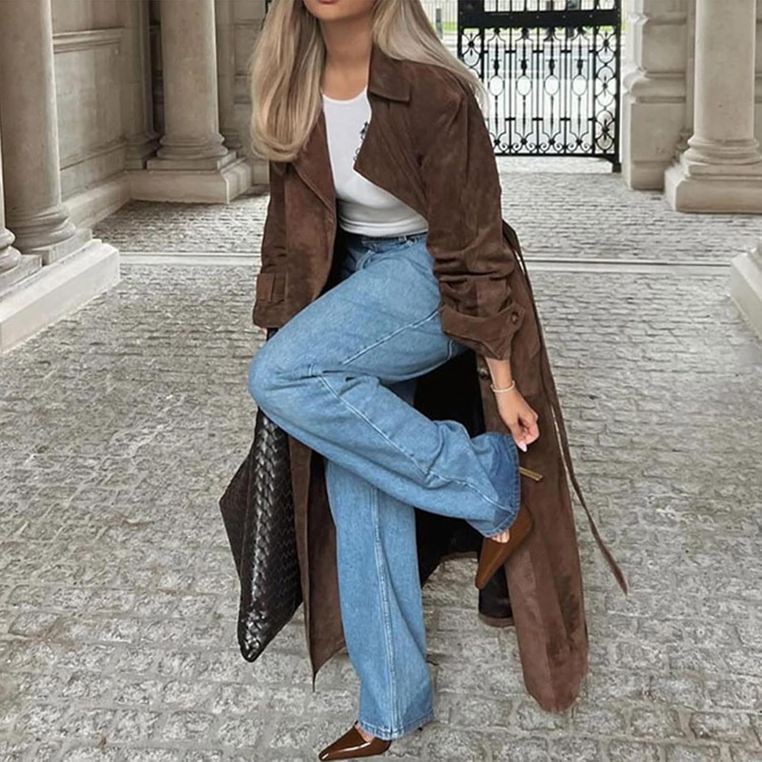 Women’s Trench Coat with Belted Waist