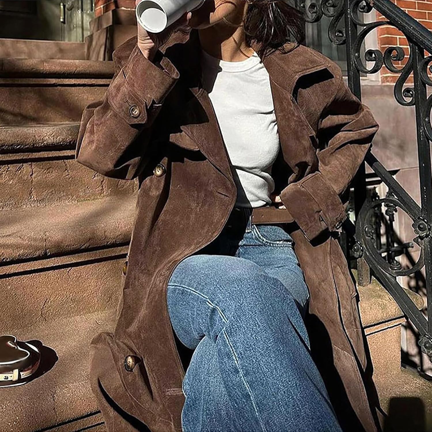 Women’s Trench Coat with Belted Waist