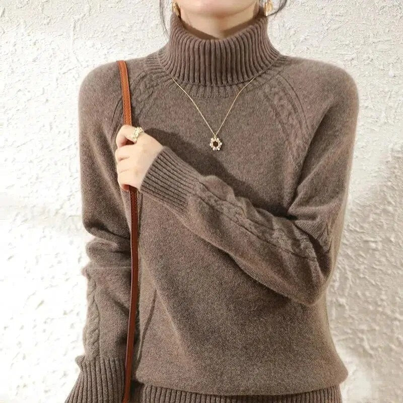 Women’s Turtleneck Jumper With Cable Detailing