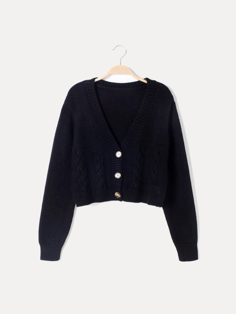 Women’s V-Neck Cropped Cardigan