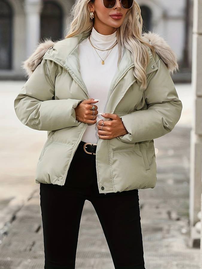 Women’s Winter Jacket with Zip and Pockets