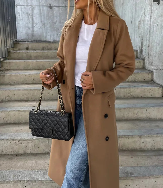 Women’s Coat with Waist Belt and Classic Fit