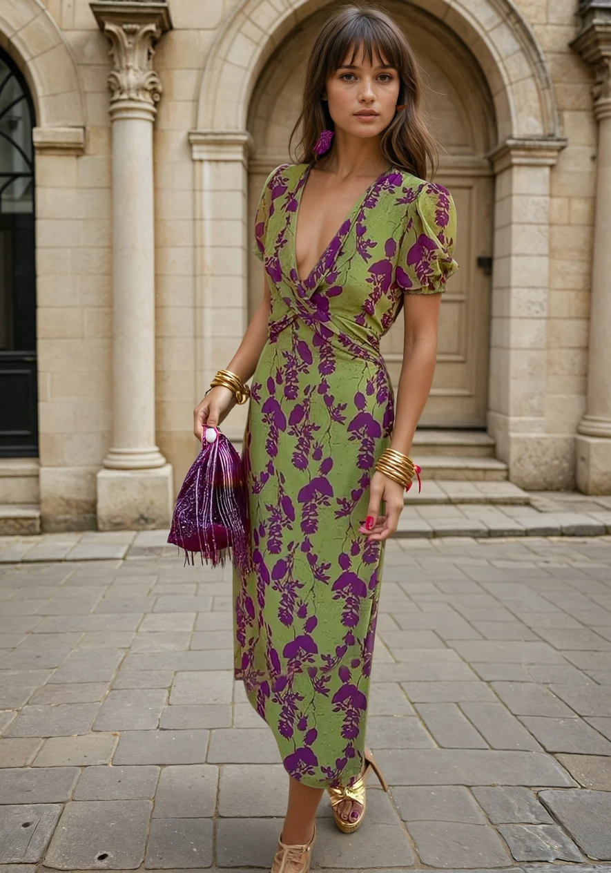 Women's Floral V-Neck Dress