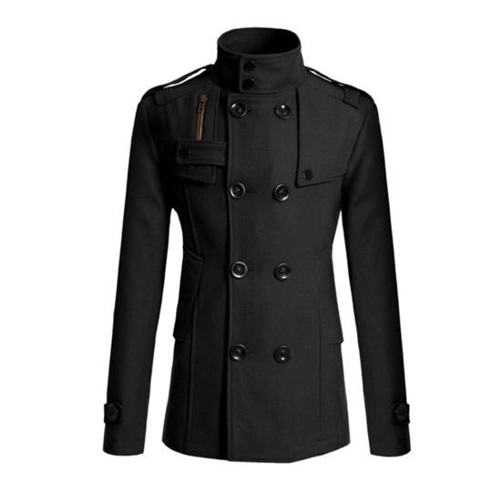 Isaac - Long winter coat for men with high collar