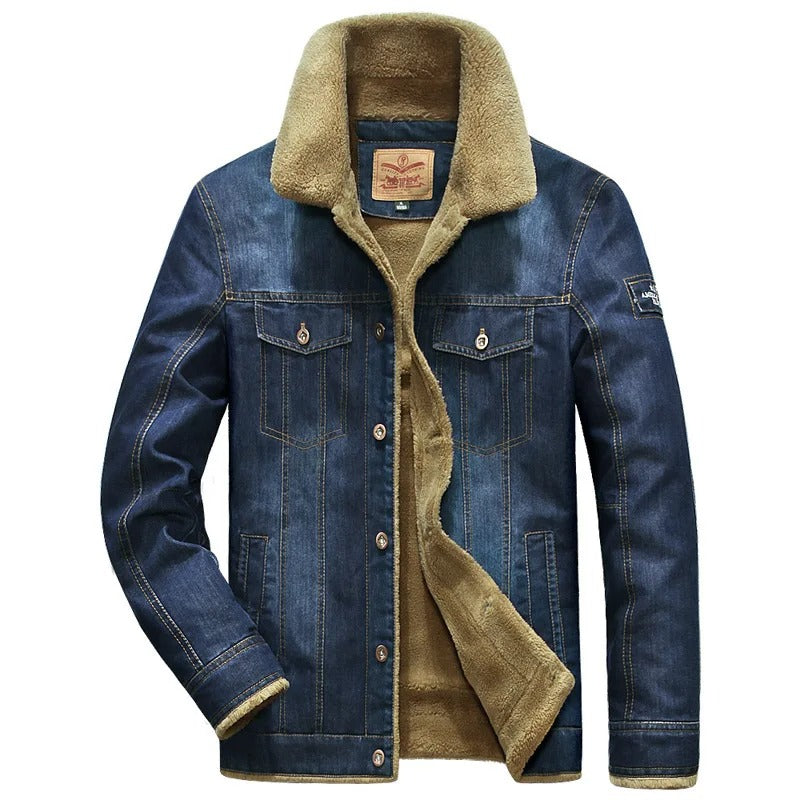 Demetrius - Men's Fleece Lined Winter Denim Jacket