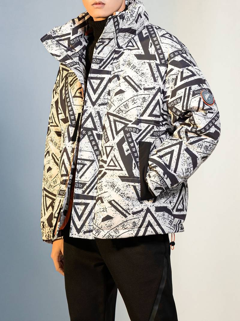 Harvey - Men's Geometric Hooded Jacket