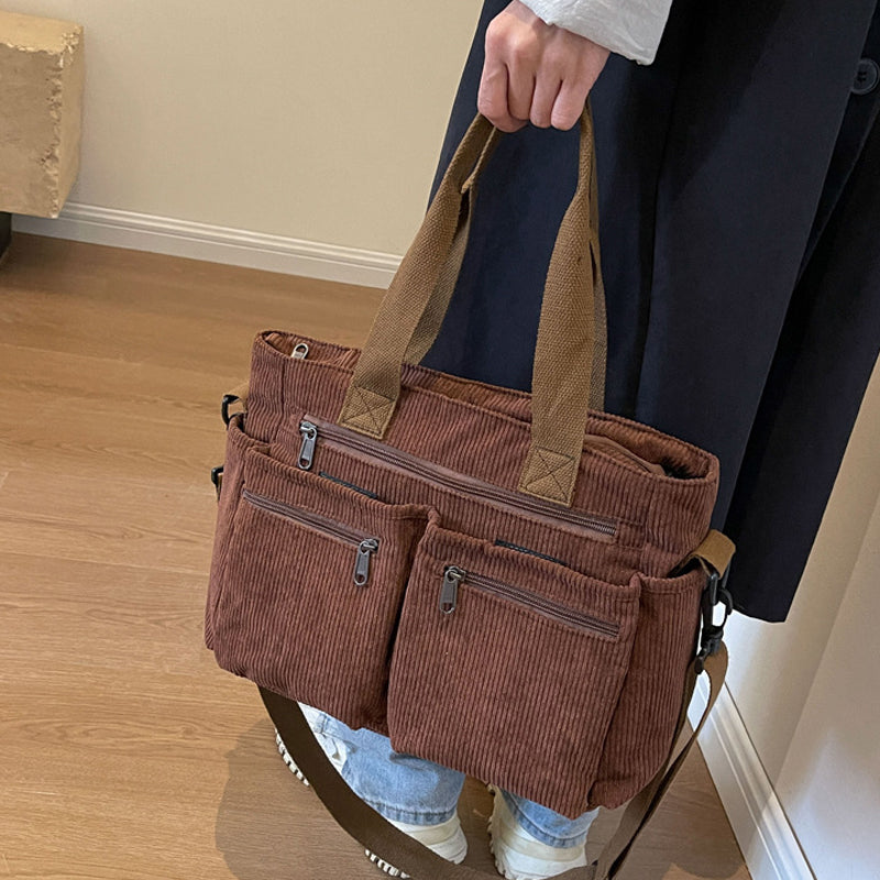 Solid Color Corduroy™ Tote Bag - Stylish And Practical For Every Day!