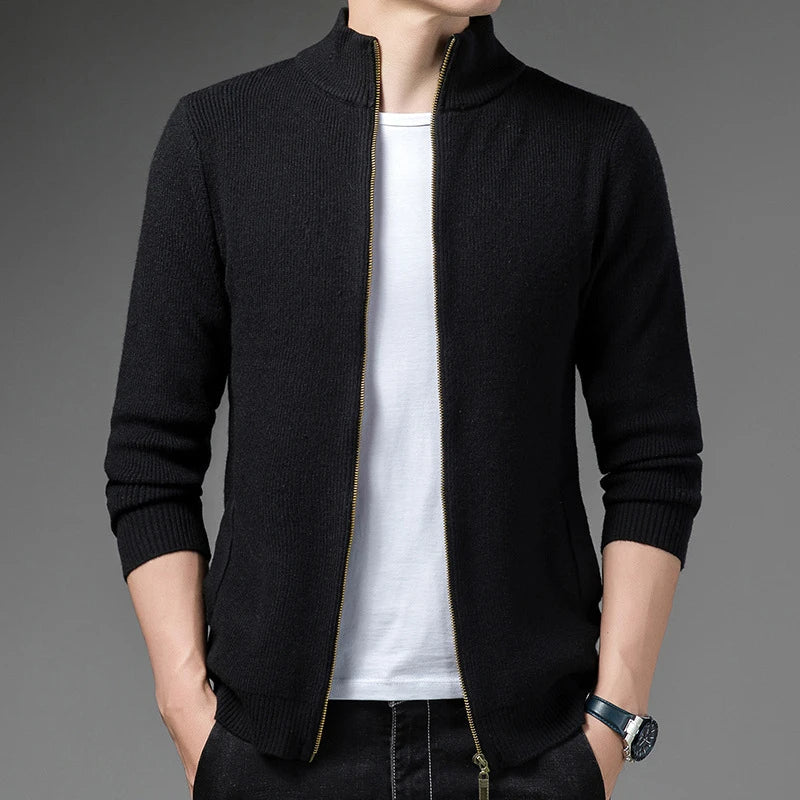 Gaston - Autumn knitted cardigan with zip fastening