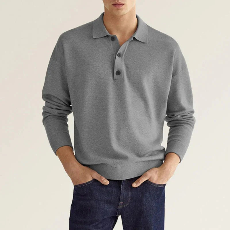 Anton - Comfortable long sleeved polo shirt