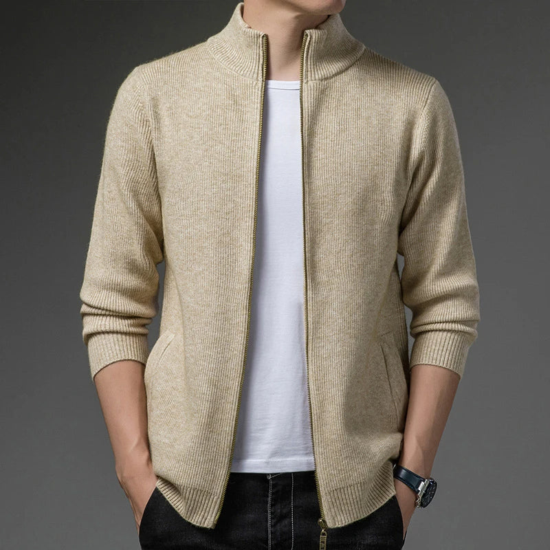 Gaston - Autumn knitted cardigan with zip fastening