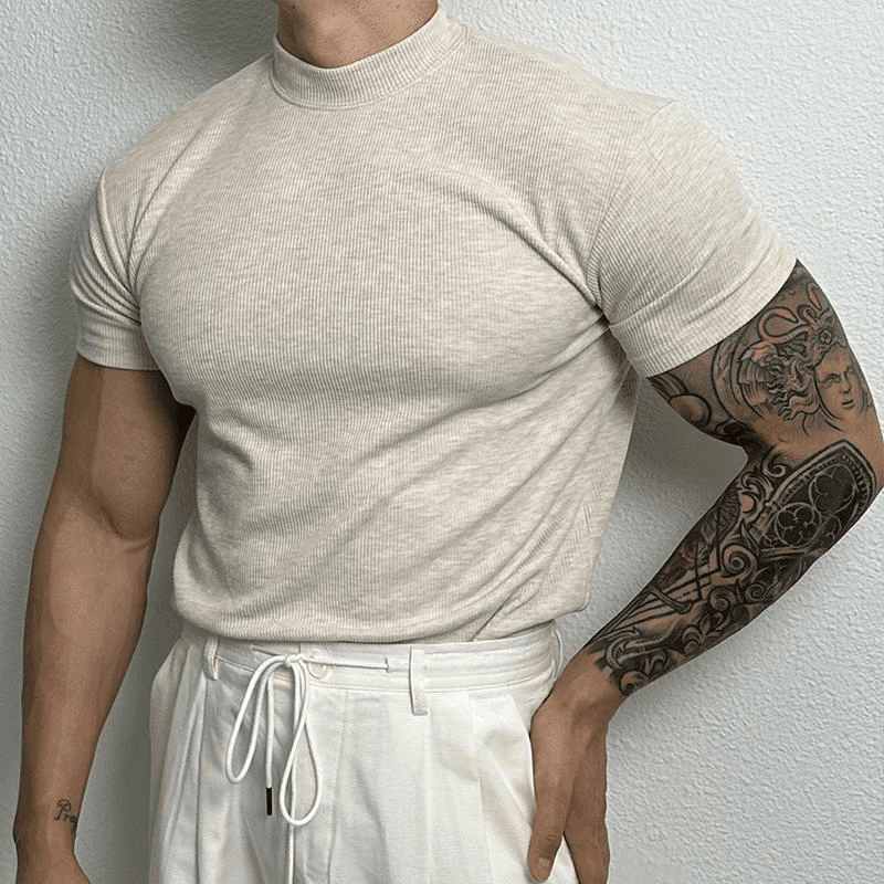 Fint - Sharp Cut Ribbed Knit Top for Men