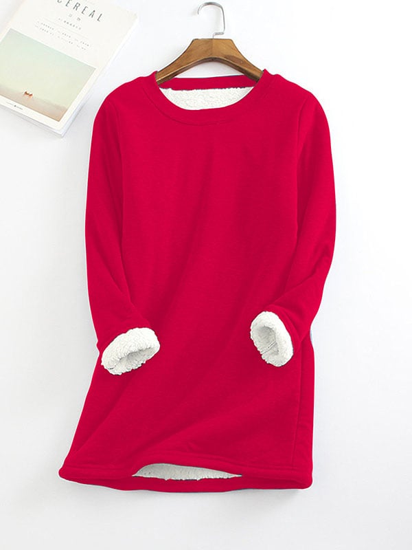 Karla - Women's plain cotton round-neck sweatshirt