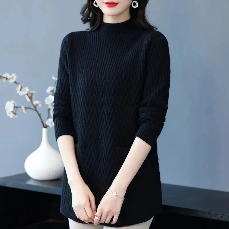 Emmy - Warm and Long Knitted Turtleneck Sweater