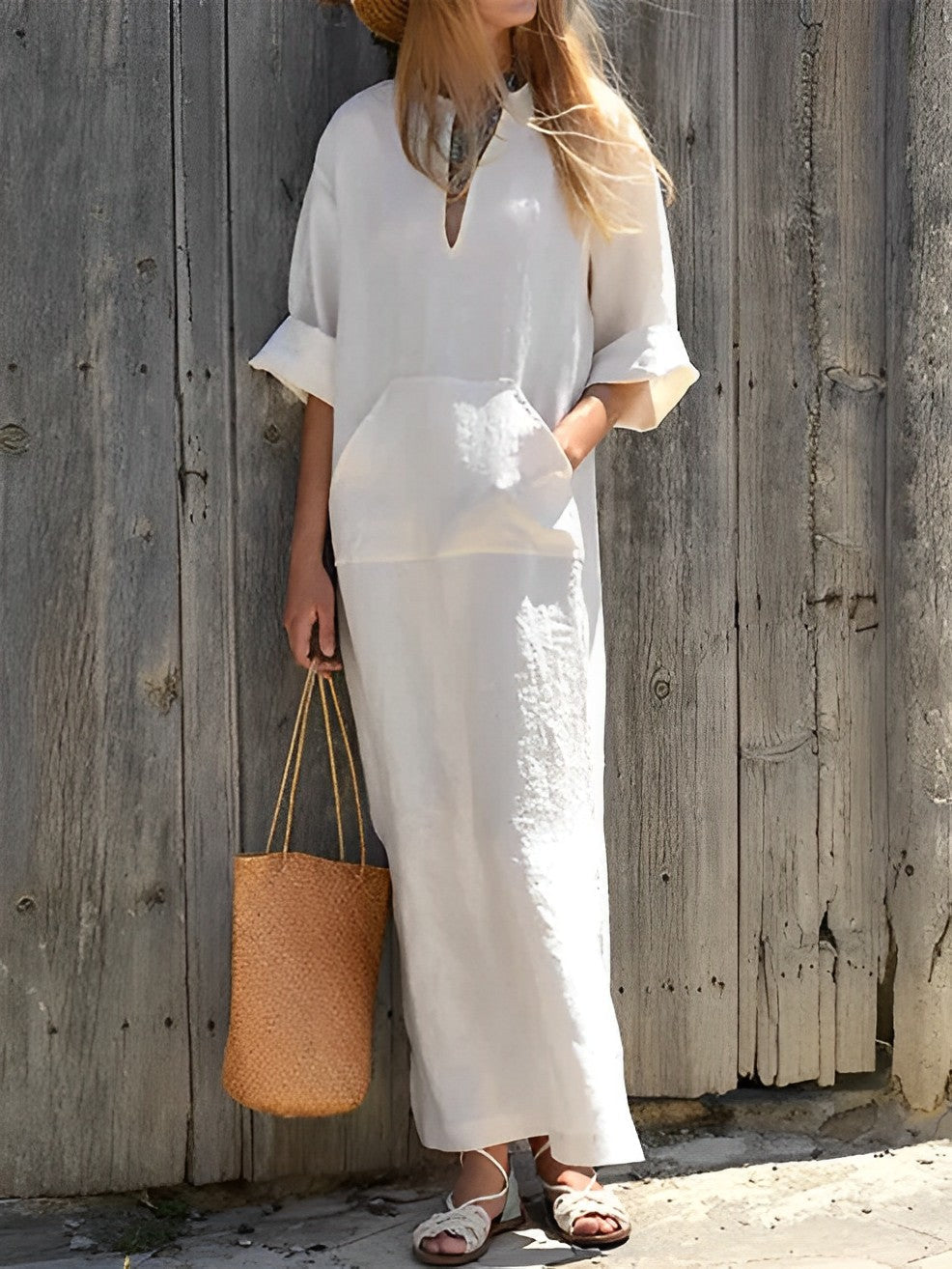 Nella - Long maxi dress with summer slit