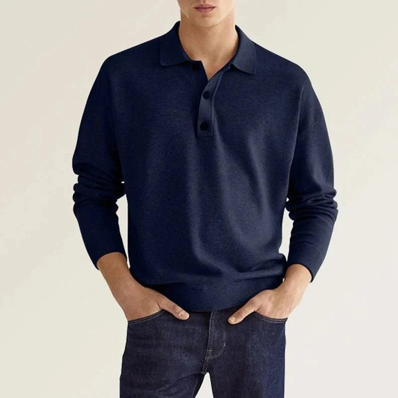 Anton - Comfortable long sleeved polo shirt