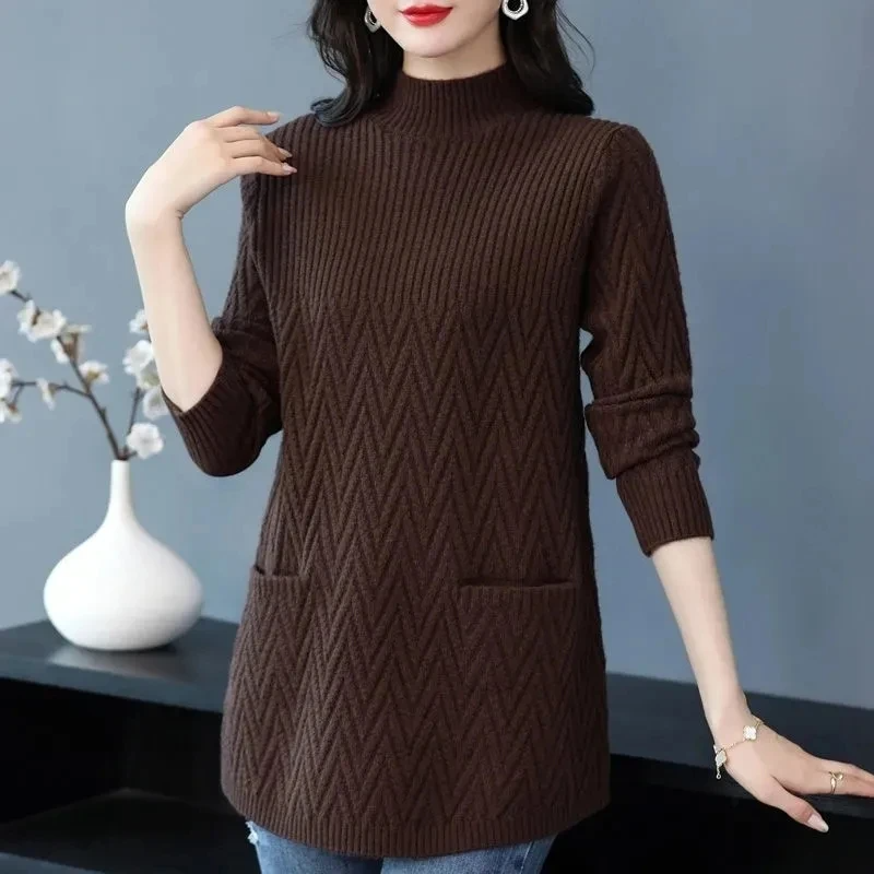 Emmy - Warm and Long Knitted Turtleneck Sweater