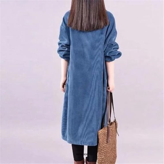 Annabelle - Long Sleeve Corduroy Winter Dress