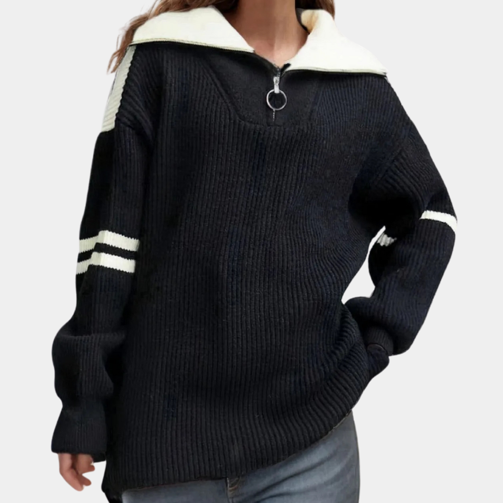 Aurore - Sweater with collar for women