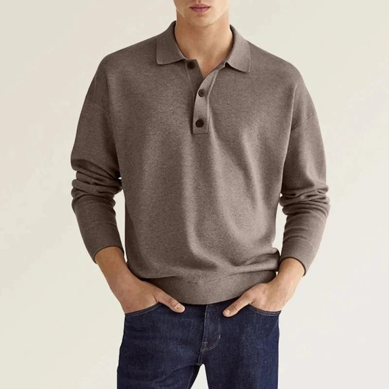 Anton - Comfortable long sleeved polo shirt