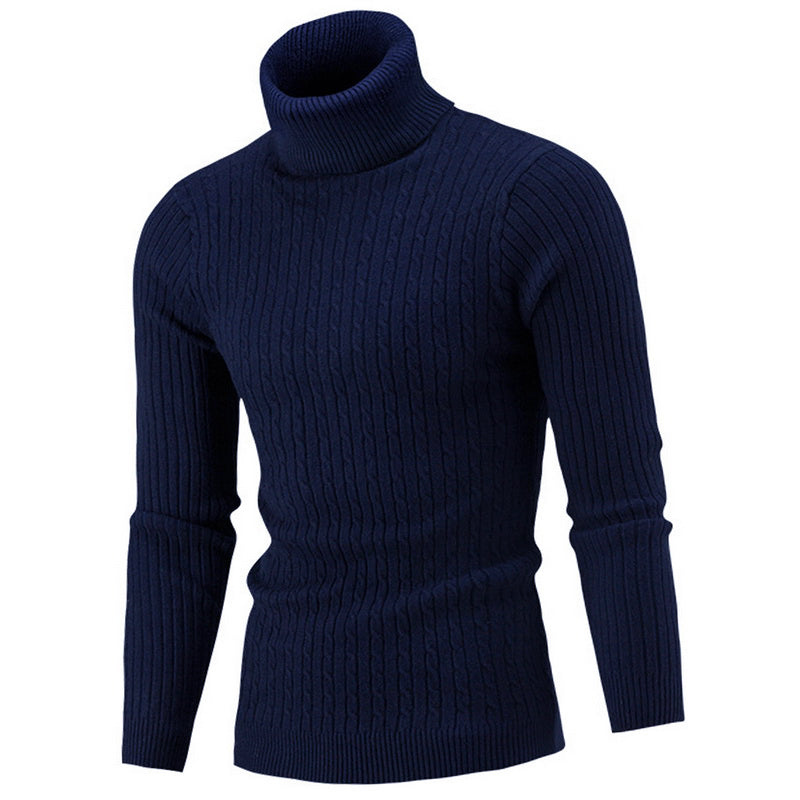 Jaimey - Men's Roll Neck Jumper with High Collar