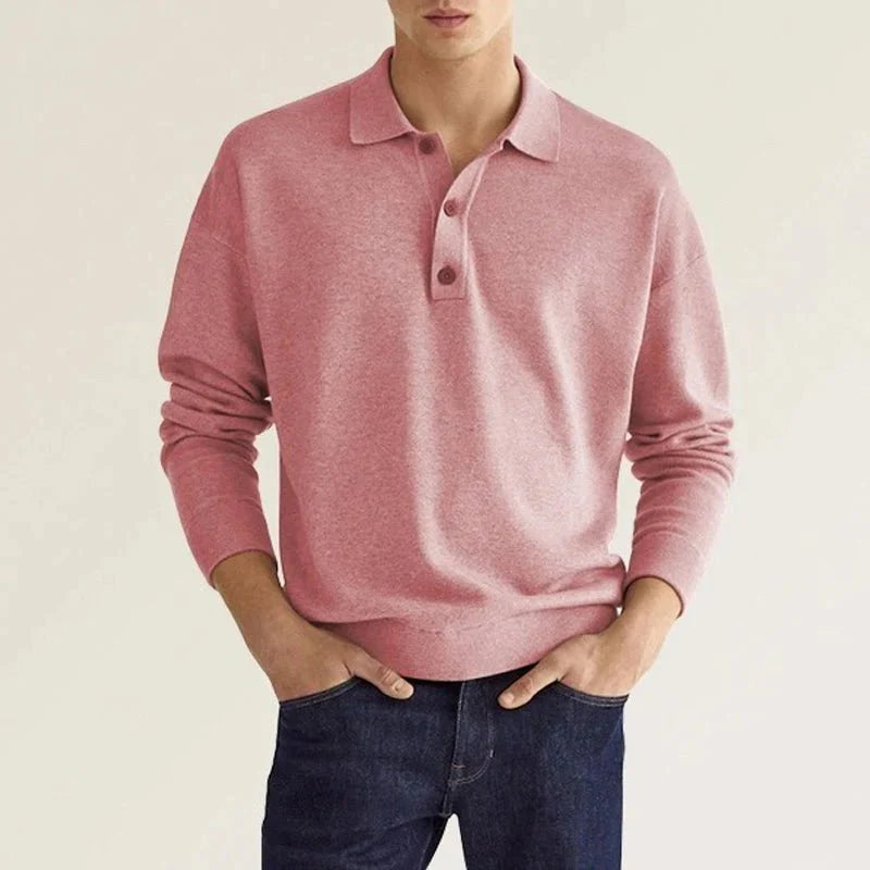 Anton - Comfortable long sleeved polo shirt