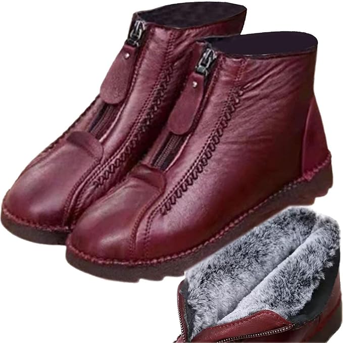 Non-slip women's ankle boots made of genuine leather™ - Elegance and comfort with every step