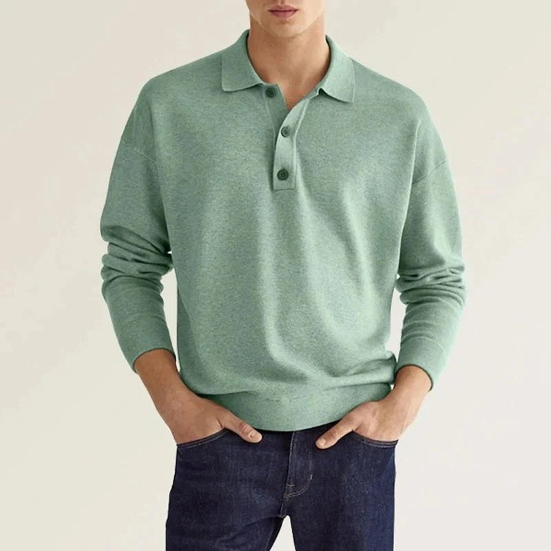 Anton - Comfortable long sleeved polo shirt