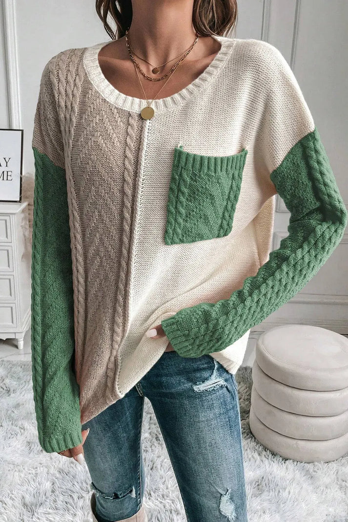 Graziane - Women's color block knit sweater