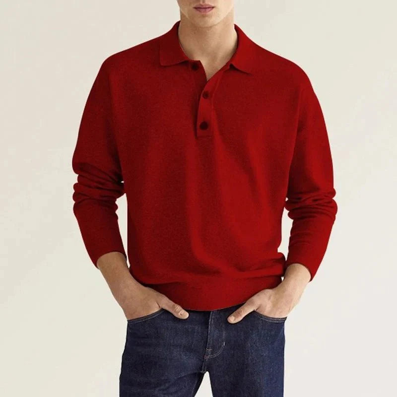 Anton - Comfortable long sleeved polo shirt