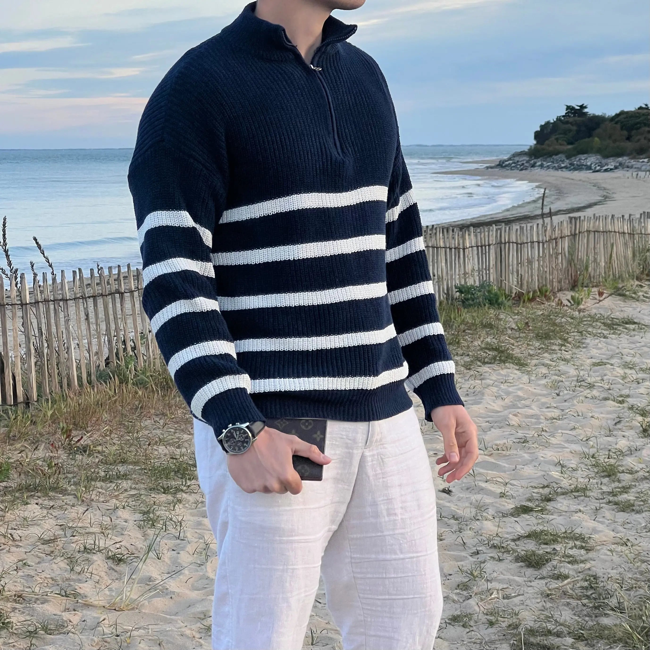 Laurence - Modern and Comfortable Men's Stripe Sweater