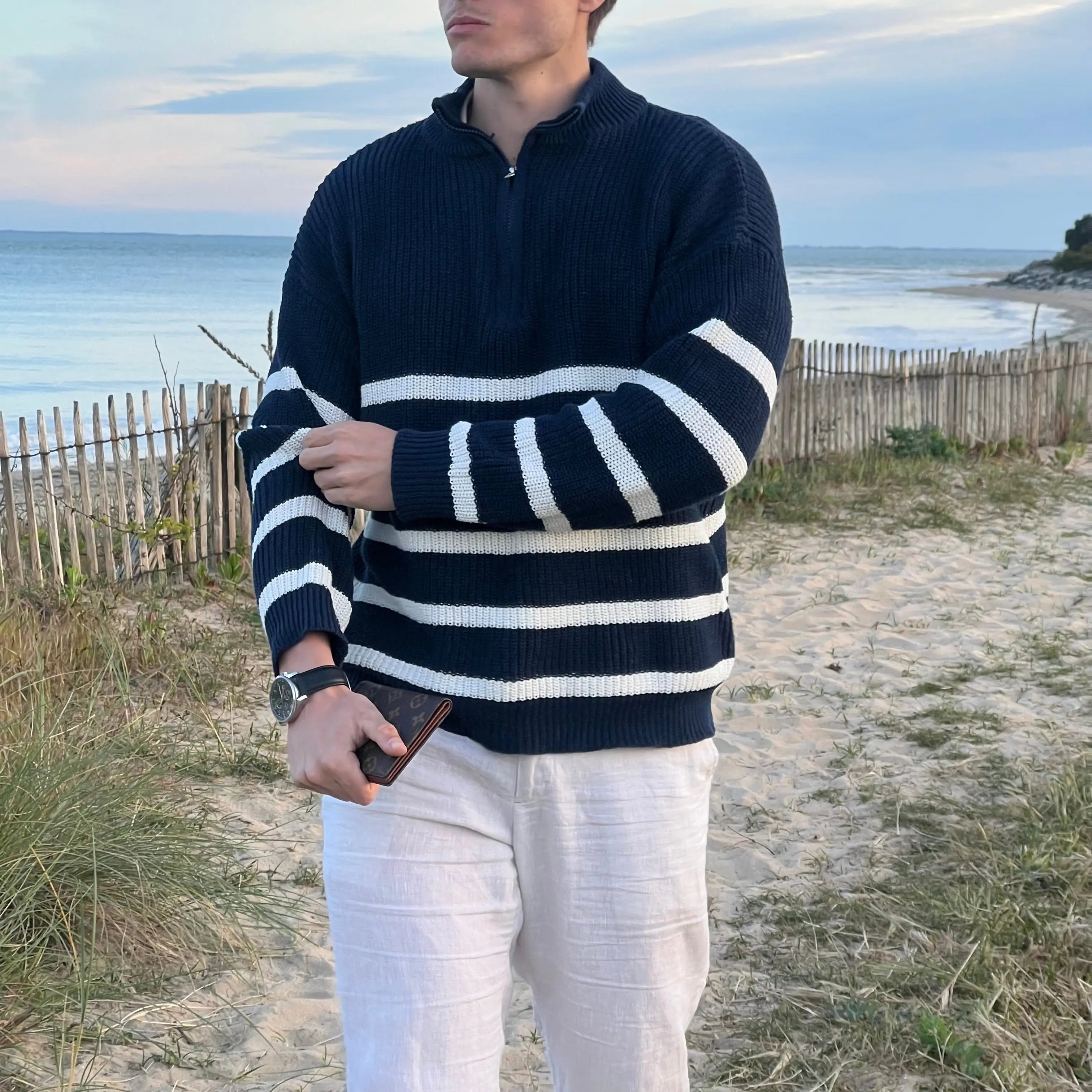 Laurence - Modern and Comfortable Men's Stripe Sweater