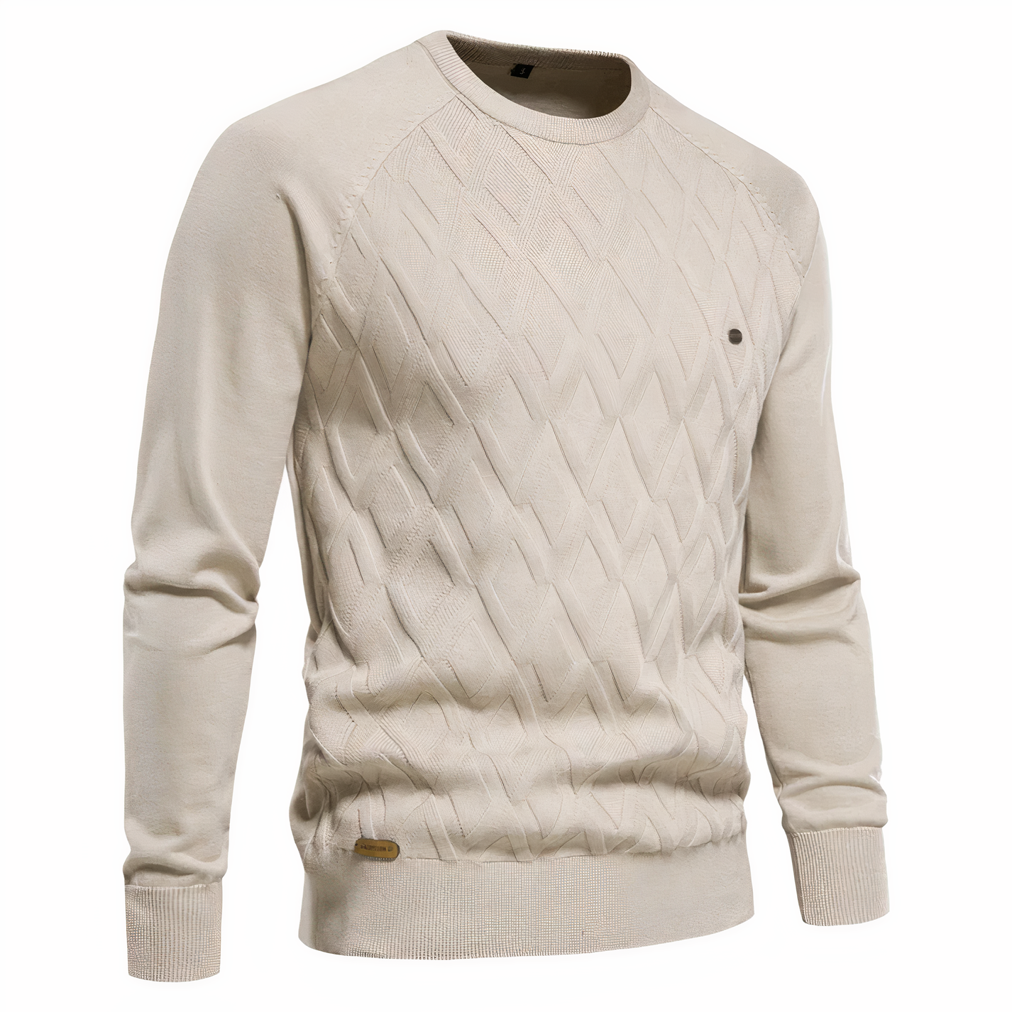 Adam - Men's knitted jumper with diamond pattern