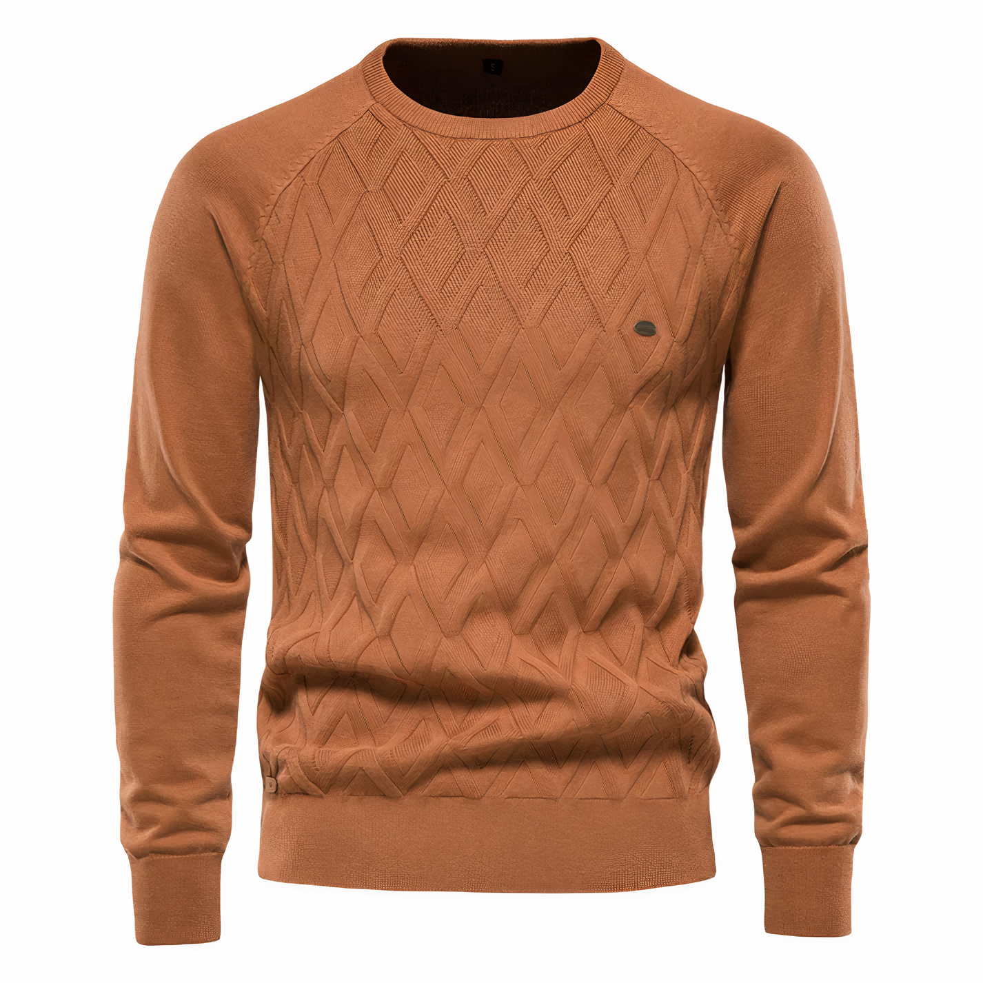 Adam - Men's knitted jumper with diamond pattern