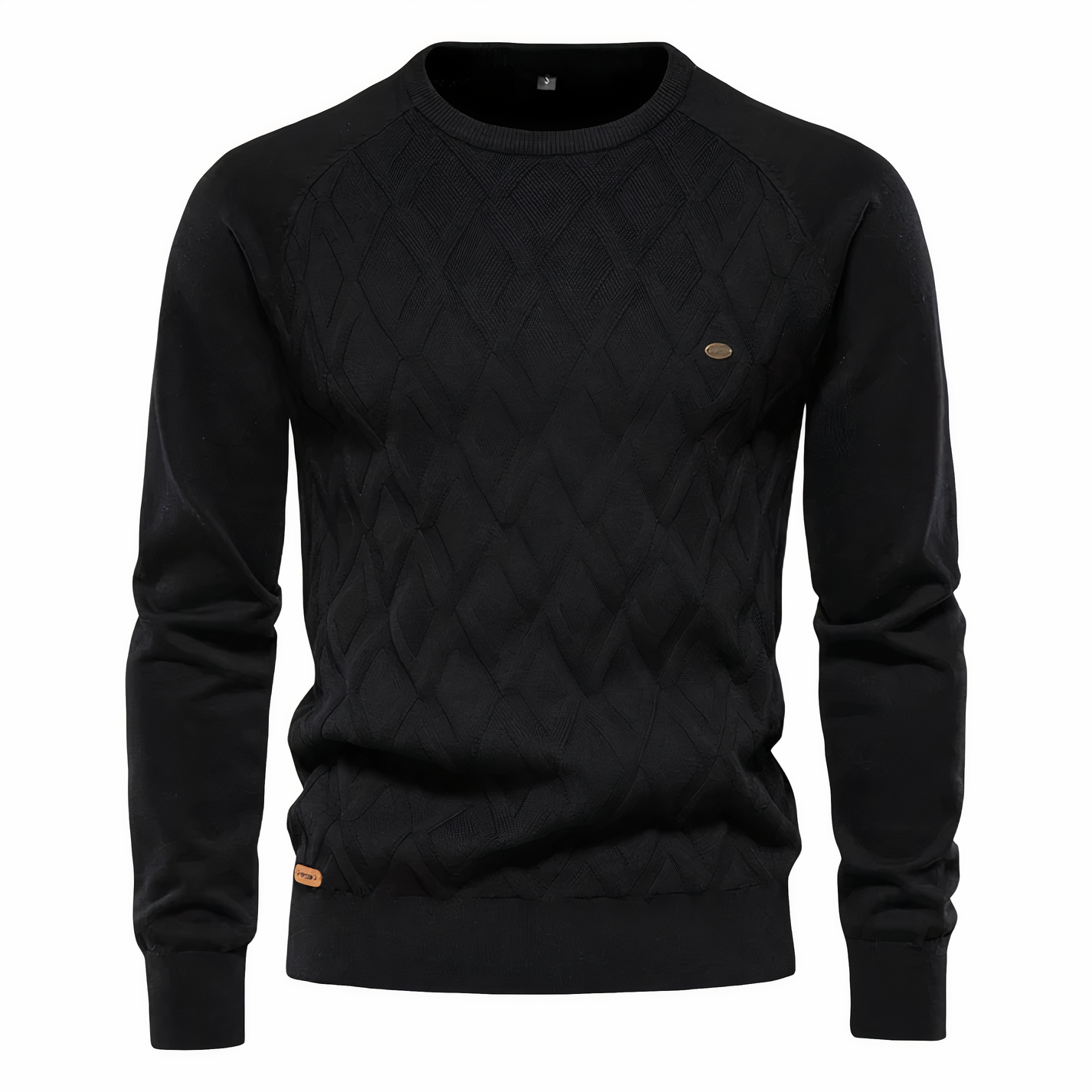 Adam - Men's knitted jumper with diamond pattern