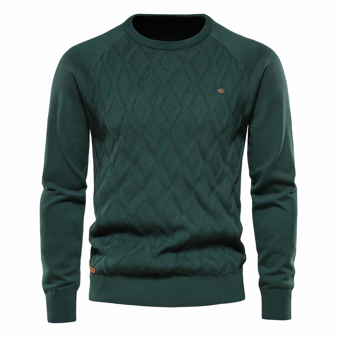 Adam - Men's knitted jumper with diamond pattern