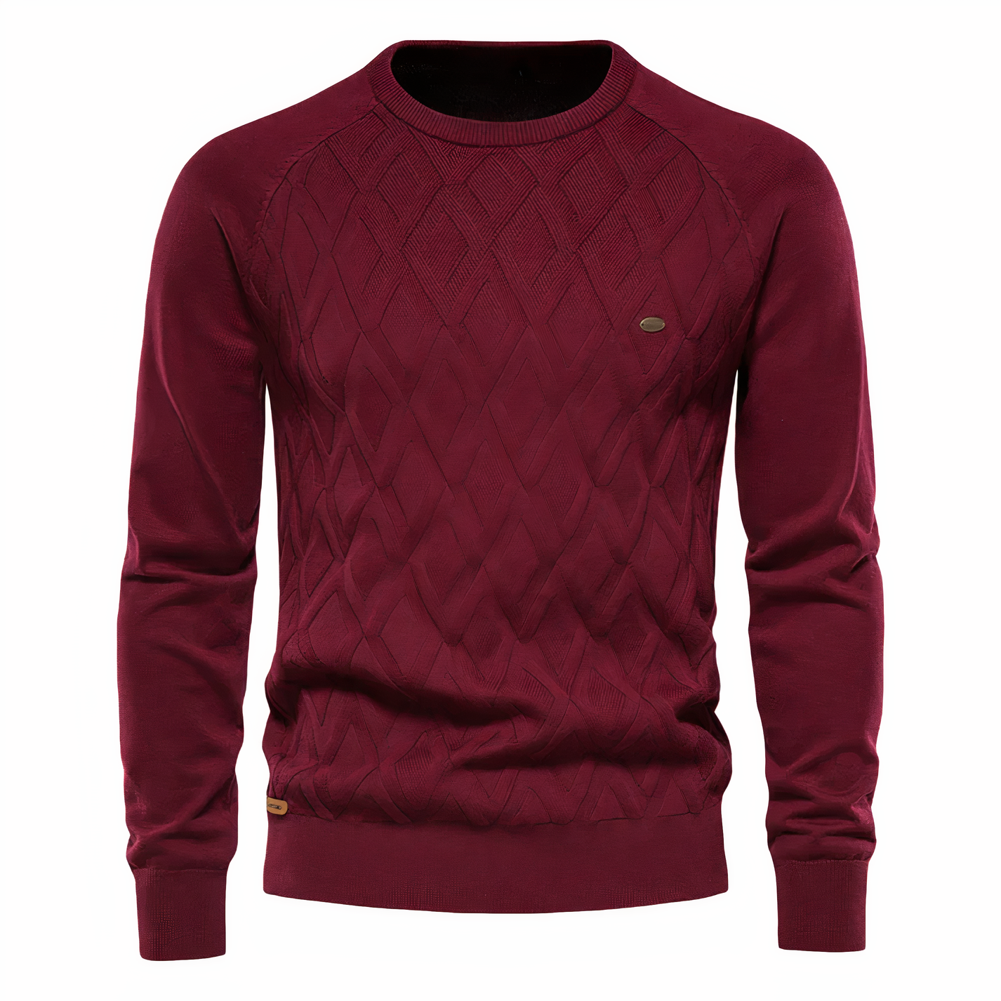 Adam - Men's knitted jumper with diamond pattern