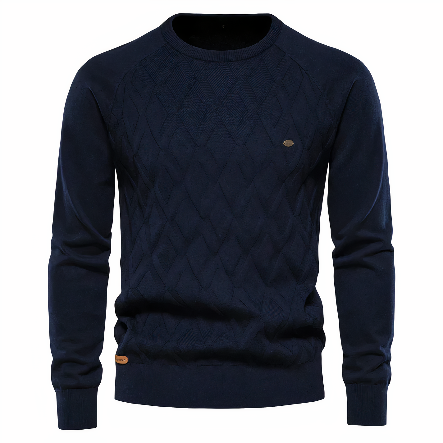 Adam - Men's knitted jumper with diamond pattern