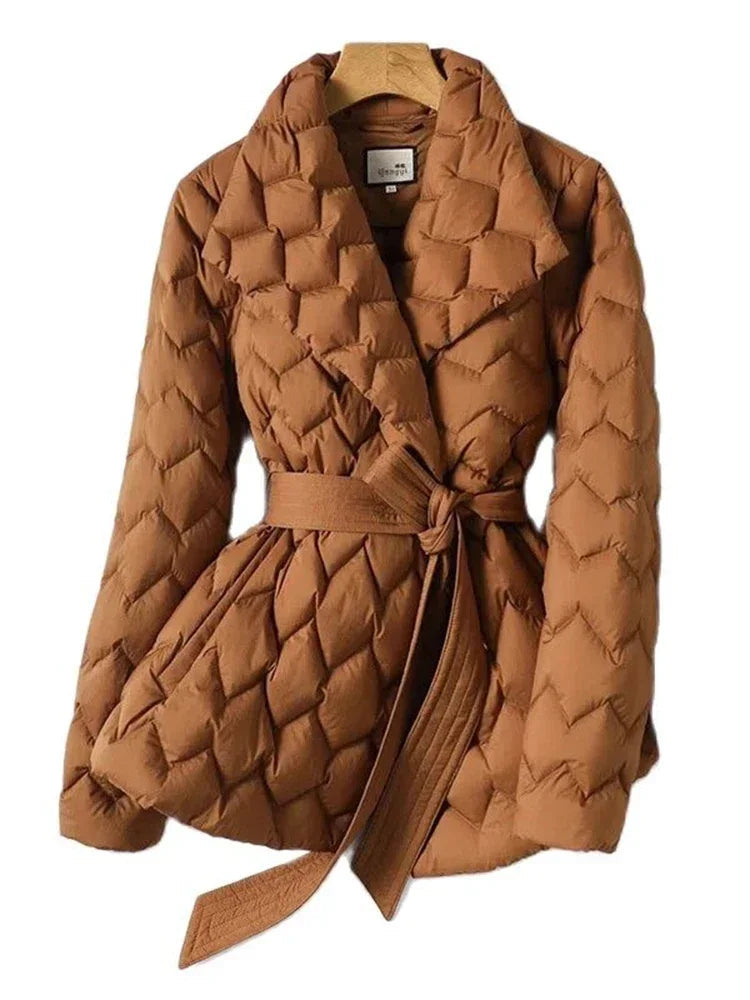 Women’s Jacket with Belt and Longline Finish